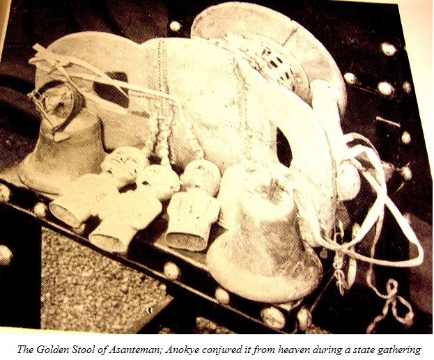 36.-Okomfo_Anokye_Golden_Stool-Asanteman Okomfo Anokye was an Ewe Togbi & the twin of Togbi Tsali