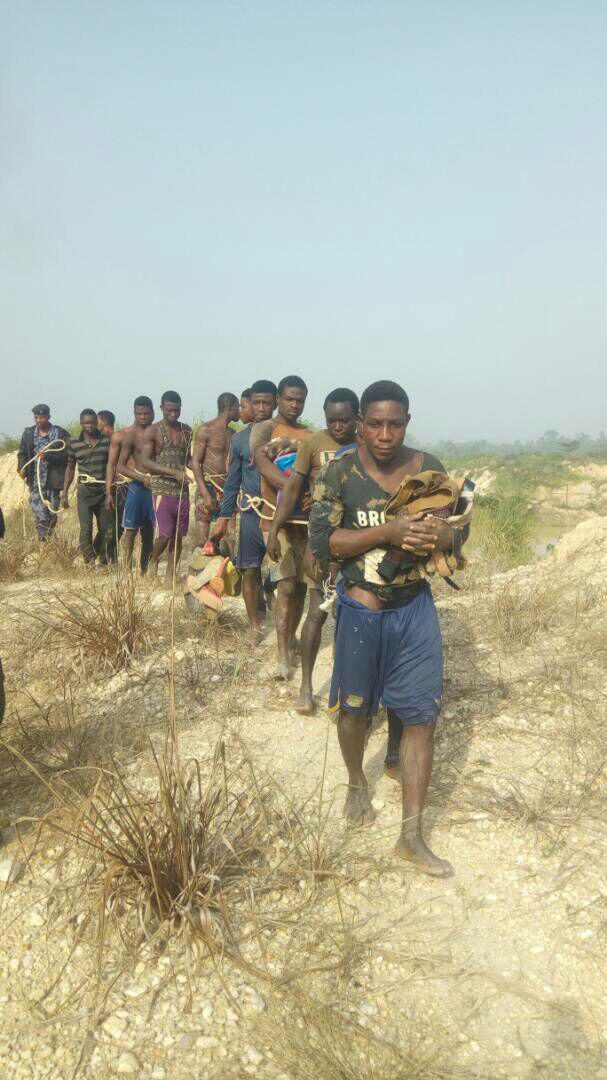 27.-illegal-miners-operating-on-the-Offin-River-at-Manso-Keniago Galamsey: 14 illegal miners arrested