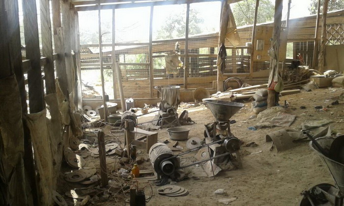 2.-A-stone-grinding-machine-shop-used-by-the-illegal-miners 75 'galamseyers' arrested in dawn swoop at Konongo Odumase