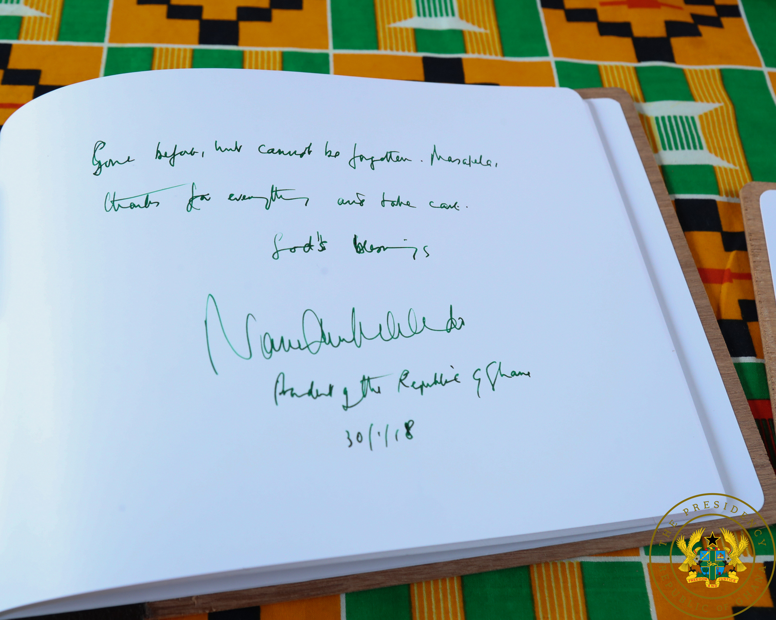 President-Akufo-Addos-message-as-contained-in-the-book-of-condolences Tribute By The President Of The Republic Of Ghana, Nana Addo Dankwa Akufo-Addo, At The Funeral Of Hugh Masakela, On Tuesday, 30th January, 2018, In Johannesburg, South Africa