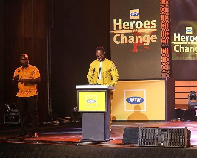 114.-CEO-of-MTN-speaking-at-the-Heroes-of-Change-Season-5. Young Science Set Inventor Wins MTN Heroes Of Change Season 5