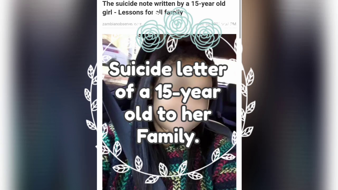 Lessons from a 15 year old's suicide note